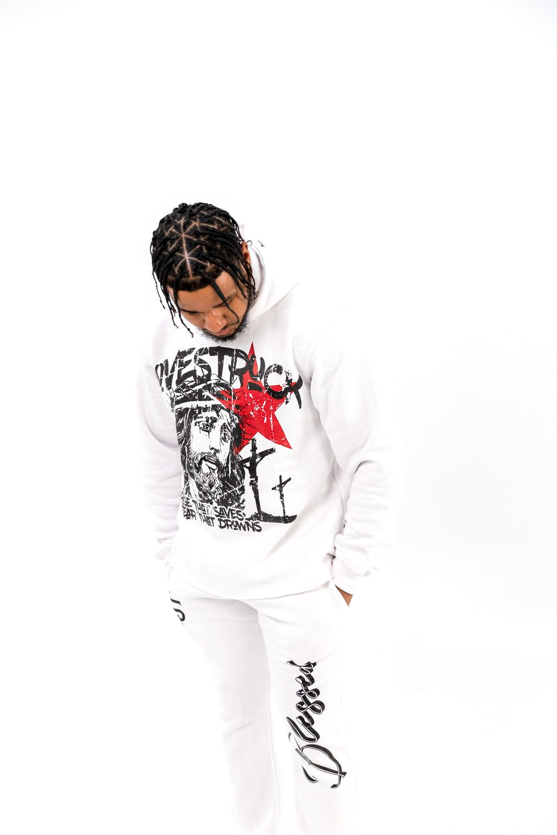 FLARED COURAGE SWEATPANTS WHITE