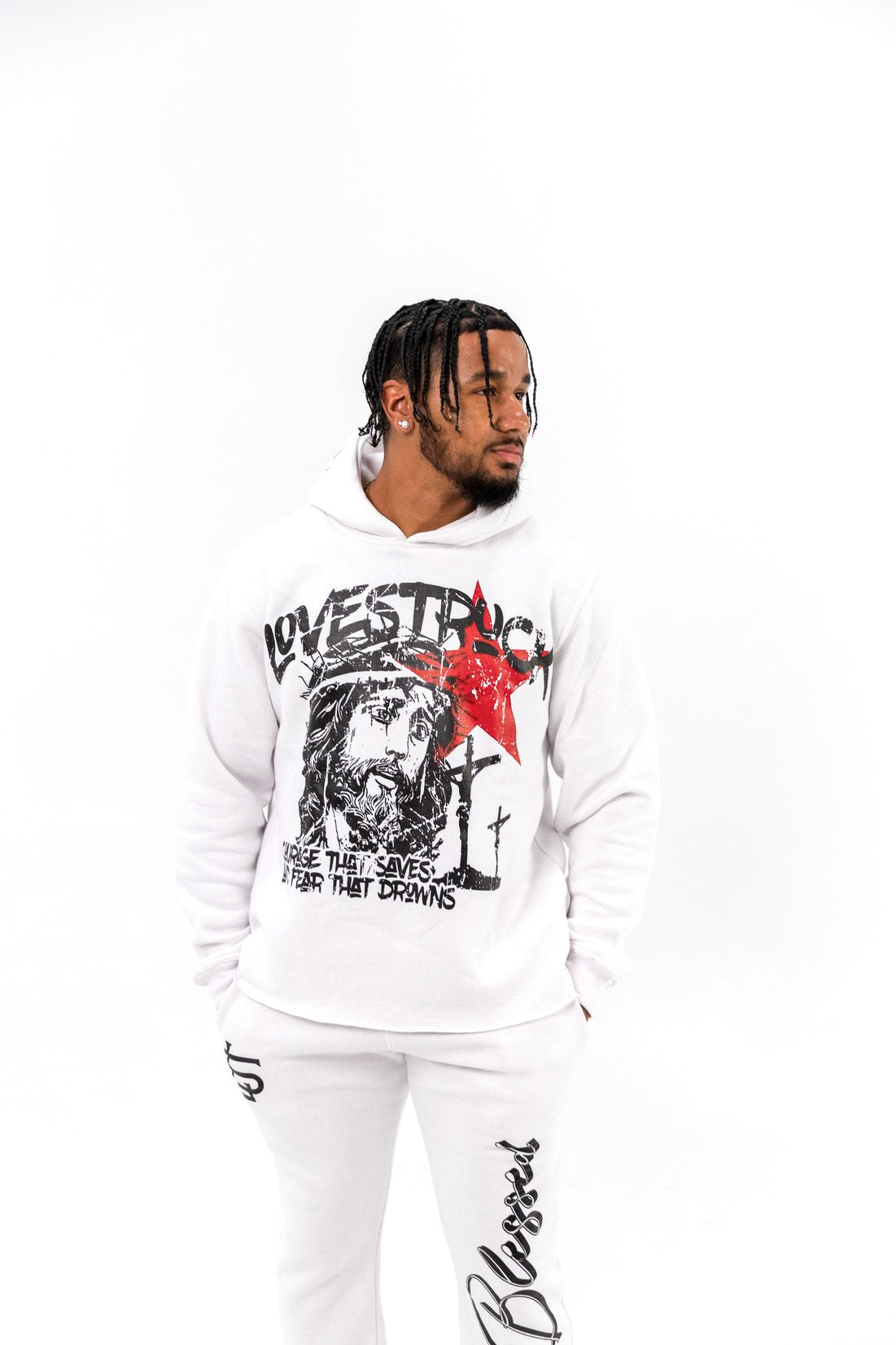 FLARED COURAGE SWEATPANTS WHITE