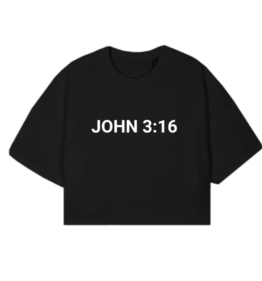 JOHN 3:16 TEE BLACK