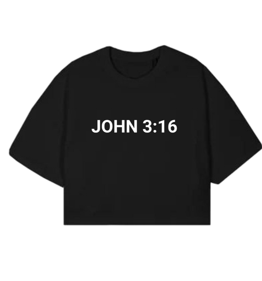 JOHN 3:16 TEE BLACK