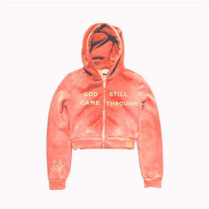 GOD STILL CAME THROUGH ZIP-UP PEACH