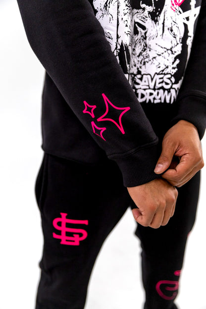 FLARED COURAGE SWEATPANTS BLACK