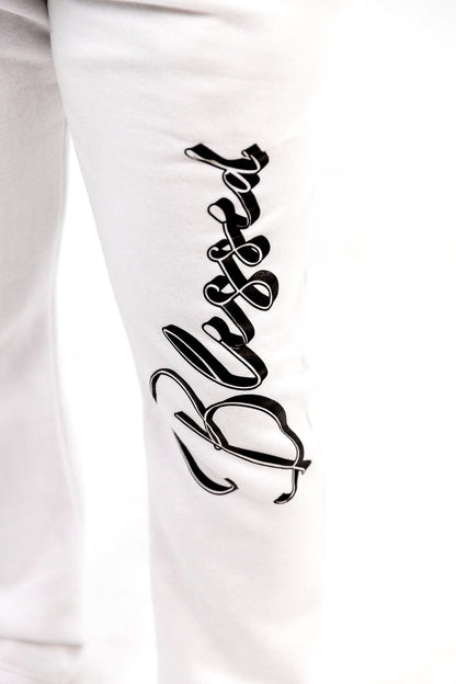 FLARED COURAGE SWEATPANTS WHITE