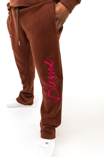 FLARED COURAGE SWEATPANTS BROWN