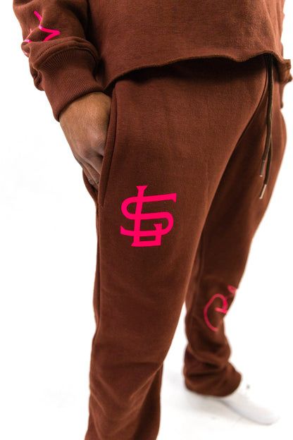 FLARED COURAGE SWEATPANTS BROWN