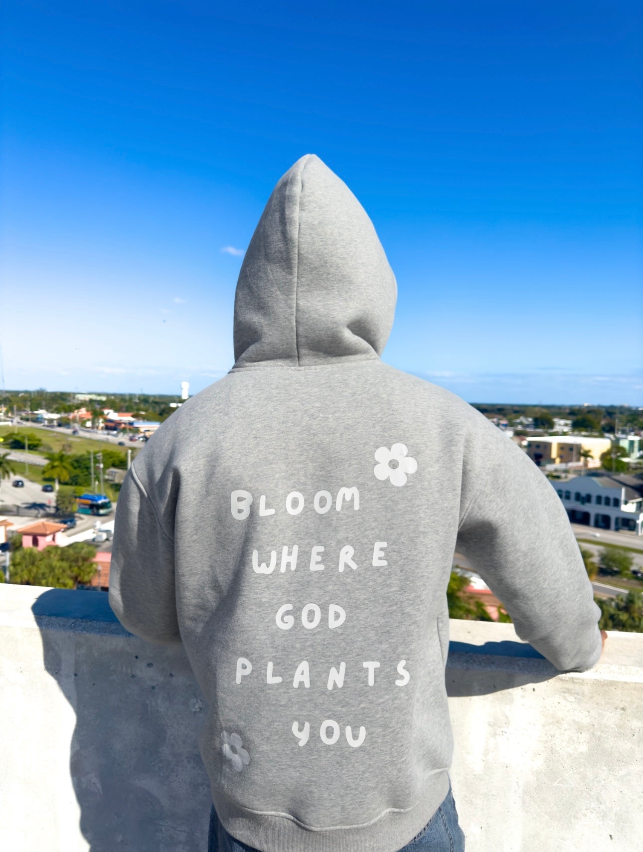 "BLOOM" Ash Gray Hoodie